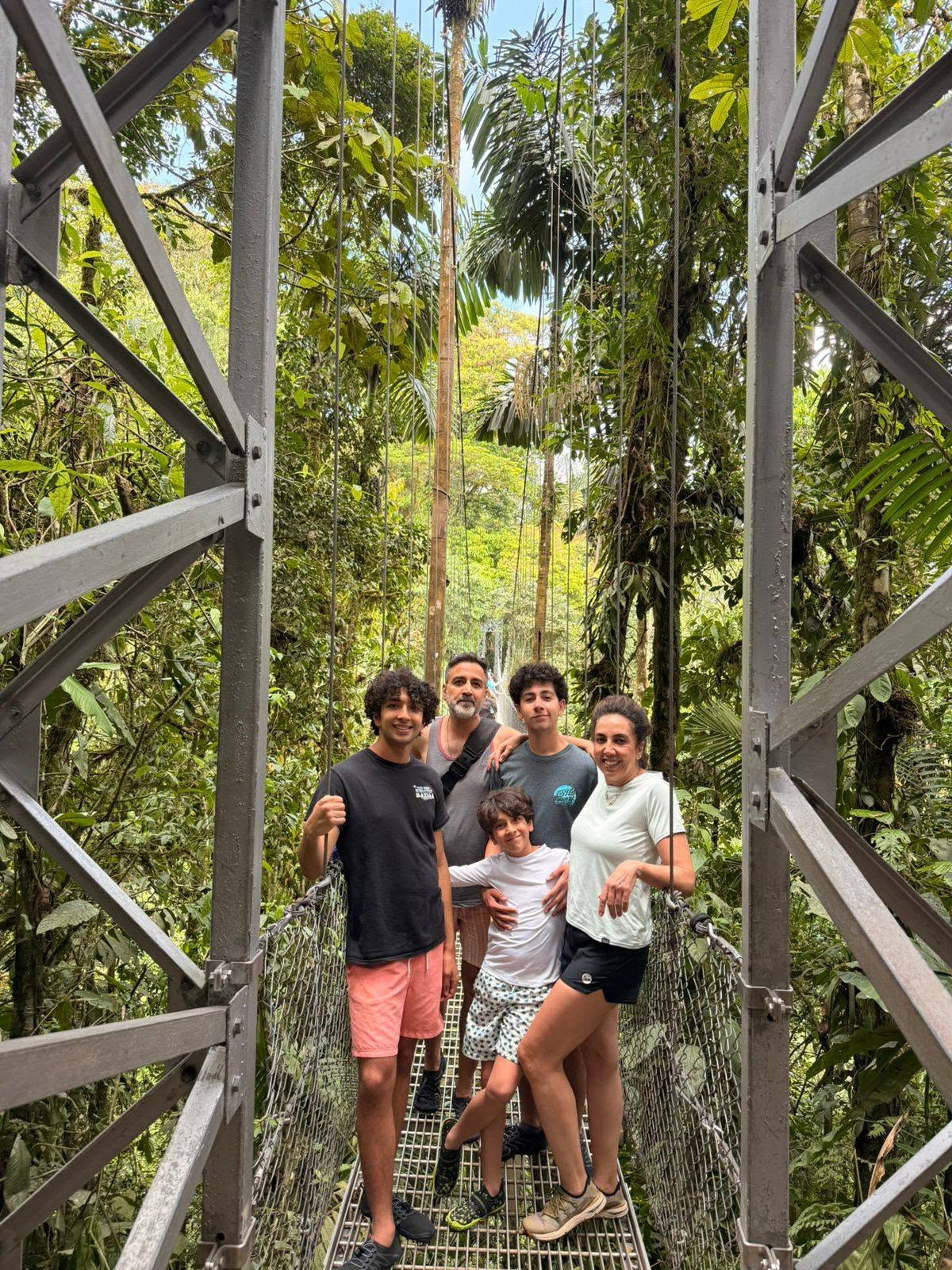 Suspension bridge through the rainforest in Costa Rica