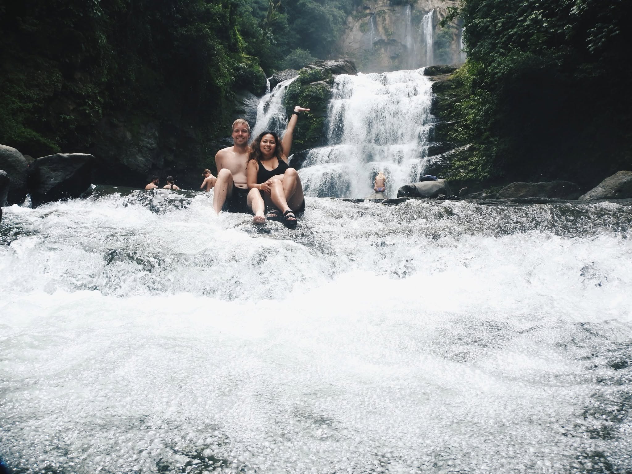 Costa Rica waterfall hidden in the rainforest