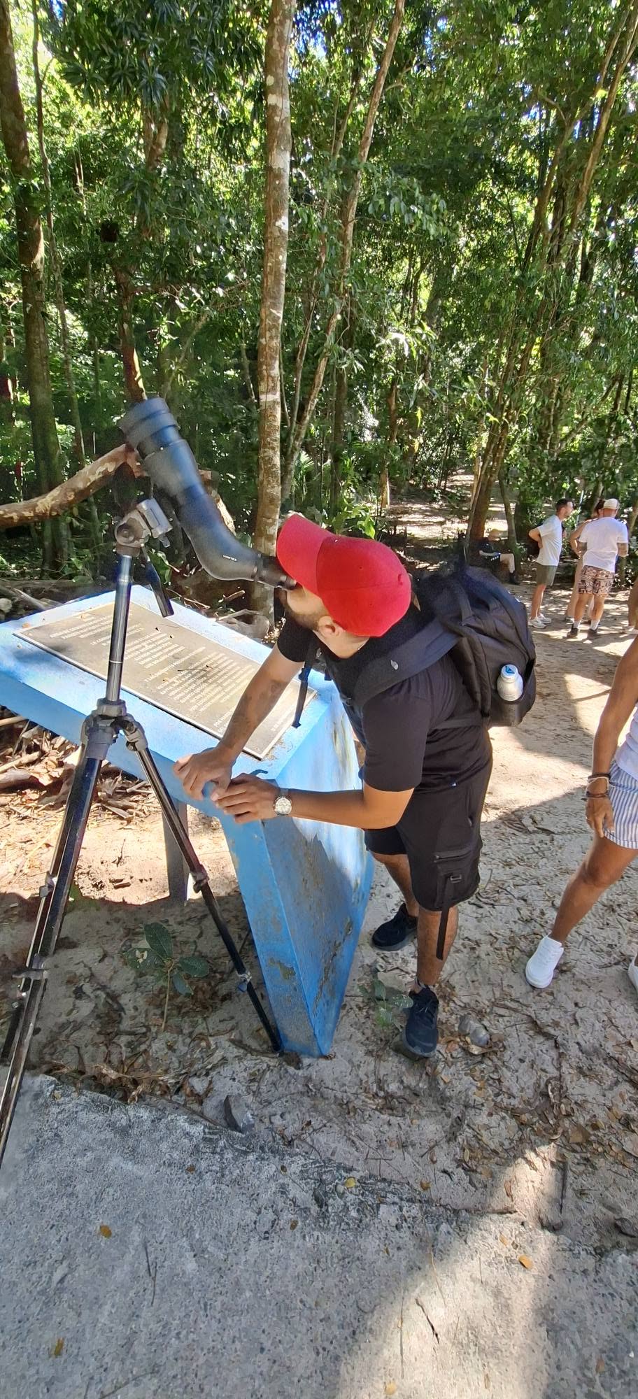 Guest enjoying a guided birdwatching experience in Costa Rica