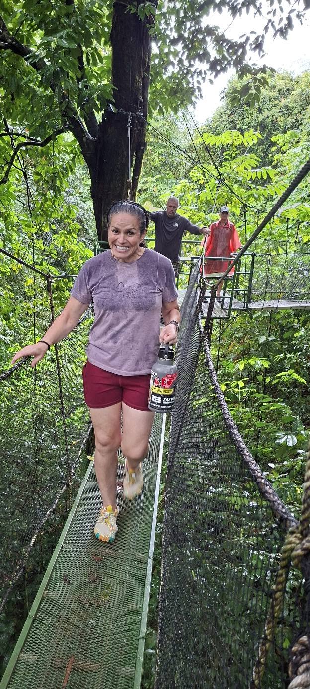 Suspension bridge through the Costa Rica rainforest