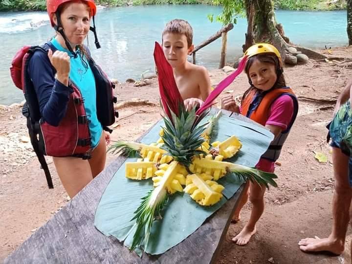 Fresh fruit and snacks served during a Costa Rica rafting adventure