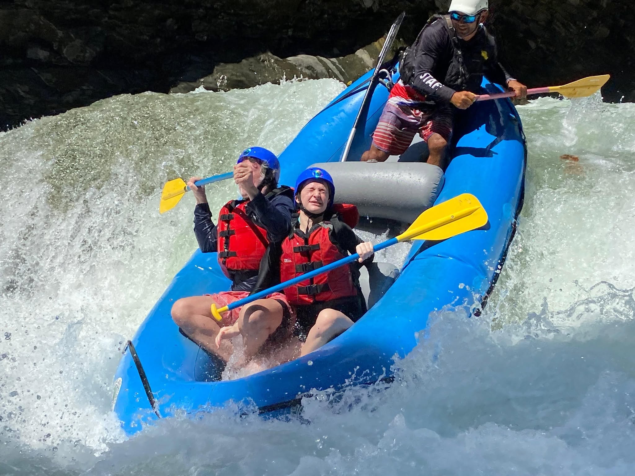 White water rafting through the rainforest in Costa Rica