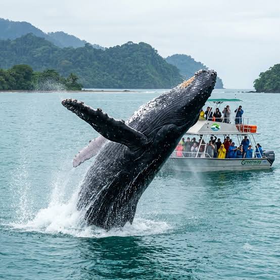 Guests enjoying whale watching in Costa Rica
